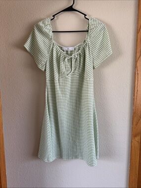 Primark Pale Green Gingham Mini Dress